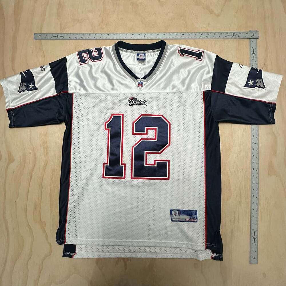 Reebok Tom Brady New England Patriots Jersey Size 50 White NFL